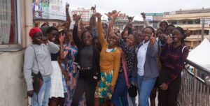 A group of girls from No Limit International’s leadership camp organized in Yaoundé, Cameroon under the theme: “Build Self-Confidence to Find Your Voice.”