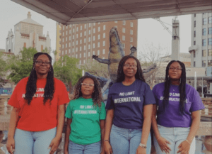 The four Co-Founders of non-government organization No Limit International: Orlyana Tantchou, Orlybella Tantchou, Orlyola Tantchou, and Orlyanka Tantchou.